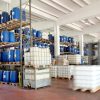 chemical warehouse with a forklift